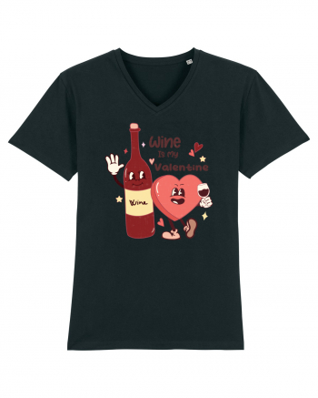 Retro Chic Valentine - Wine is my valentine Black