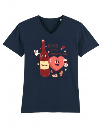 Retro Chic Valentine - Wine is my valentine French Navy