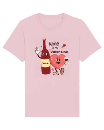 Retro Chic Valentine - Wine is my valentine Cotton Pink