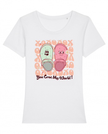 Retro Chic Valentine - You croc my world White