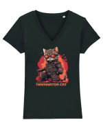 TERMINATOR CAT - PISICA TERMINATOR Tricou mânecă scurtă guler V Damă Evoker