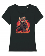 TERMINATOR CAT - PISICA TERMINATOR Tricou mânecă scurtă guler larg fitted Damă Expresser