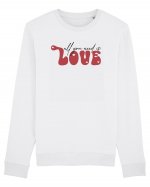 de dragoste in stil retro vintage - All You Need Is Love Bluză mânecă lungă Unisex Rise