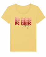 de dragoste in stil retro vintage - Be Mine Valentine Tricou mânecă scurtă guler larg fitted Damă Expresser