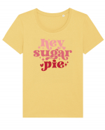 de dragoste in stil retro vintage - Hey Sugar Pie Tricou mânecă scurtă guler larg fitted Damă Expresser