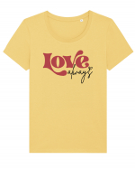 de dragoste in stil retro vintage - Love Always Tricou mânecă scurtă guler larg fitted Damă Expresser