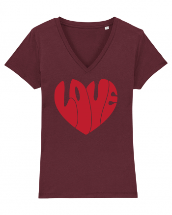 de dragoste in stil retro vintage - Love heart Burgundy