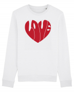 de dragoste in stil retro vintage - Love heart Bluză mânecă lungă Unisex Rise