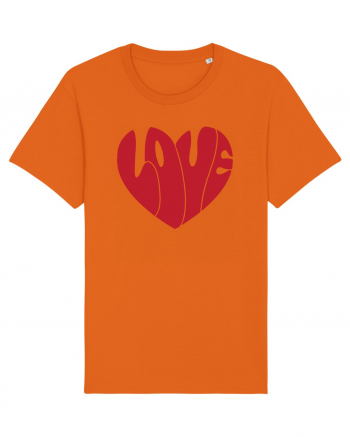 de dragoste in stil retro vintage - Love heart Bright Orange