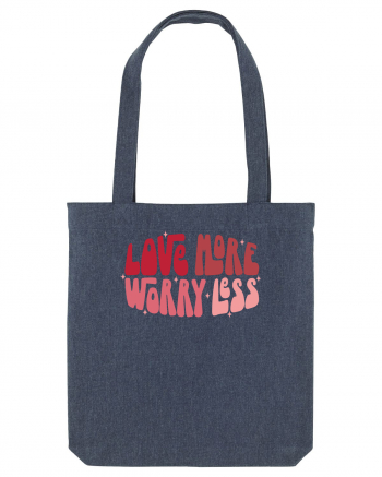 de dragoste in stil retro vintage - Love More Worry Less Midnight Blue