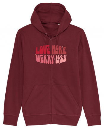 de dragoste in stil retro vintage - Love More Worry Less Burgundy