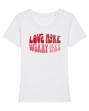 de dragoste in stil retro vintage - Love More Worry Less White