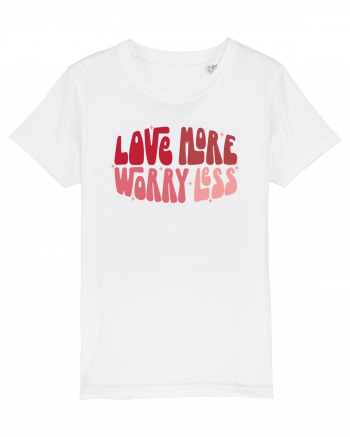 de dragoste in stil retro vintage - Love More Worry Less White