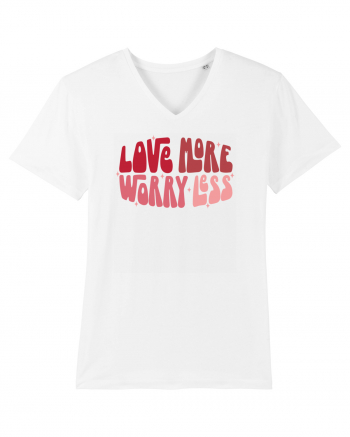 de dragoste in stil retro vintage - Love More Worry Less White