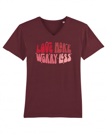 de dragoste in stil retro vintage - Love More Worry Less Burgundy