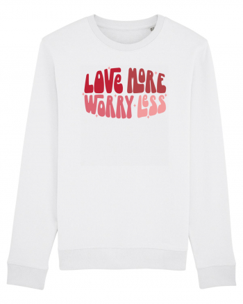 de dragoste in stil retro vintage - Love More Worry Less White