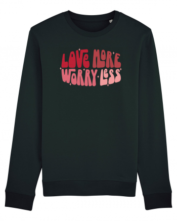 de dragoste in stil retro vintage - Love More Worry Less Black