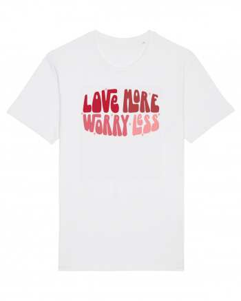 de dragoste in stil retro vintage - Love More Worry Less White