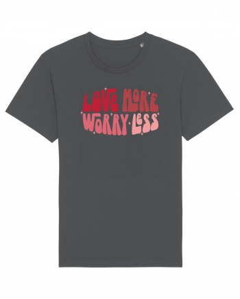 de dragoste in stil retro vintage - Love More Worry Less Anthracite