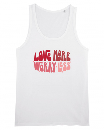 de dragoste in stil retro vintage - Love More Worry Less White