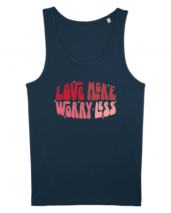 de dragoste in stil retro vintage - Love More Worry Less Navy