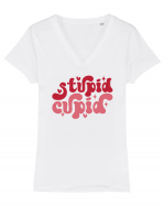 de dragoste in stil retro vintage - Stupid Cupid Tricou mânecă scurtă guler V Damă Evoker