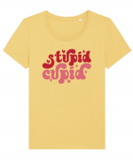 de dragoste in stil retro vintage - Stupid Cupid Tricou mânecă scurtă guler larg fitted Damă Expresser