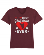 pentru îndrăgostiți - Best girlfriend ever Tricou mânecă scurtă guler V Bărbat Presenter