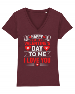 pentru îndrăgostiți - Happy Valentines Day v2 Tricou mânecă scurtă guler V Damă Evoker