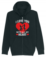 pentru îndrăgostiți - I love you with all my heart Hanorac cu fermoar Unisex Connector