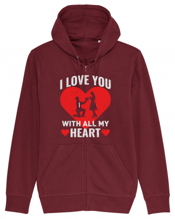 pentru îndrăgostiți - I love you with all my heart Burgundy