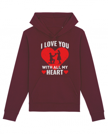 pentru îndrăgostiți - I love you with all my heart Burgundy