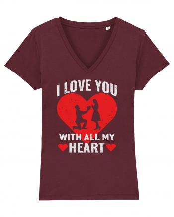 pentru îndrăgostiți - I love you with all my heart Burgundy