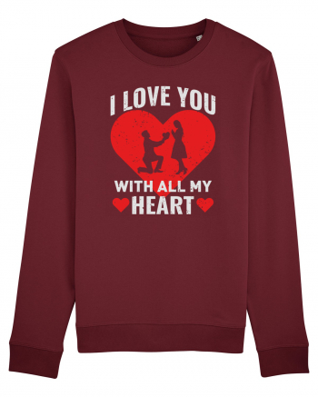 pentru îndrăgostiți - I love you with all my heart Burgundy