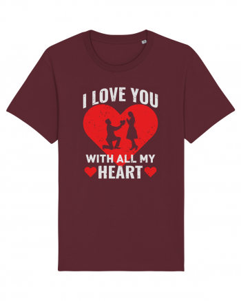 pentru îndrăgostiți - I love you with all my heart Burgundy