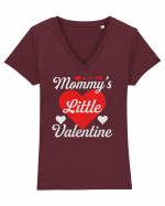 pentru îndrăgostiți - Mommy little valentine Tricou mânecă scurtă guler V Damă Evoker