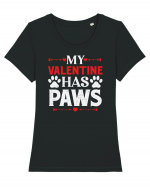 pentru îndrăgostiți - My valentine has paws Tricou mânecă scurtă guler larg fitted Damă Expresser