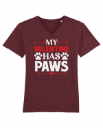 pentru îndrăgostiți - My valentine has paws Tricou mânecă scurtă guler V Bărbat Presenter