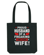 pentru îndrăgostiți - Proud husband of a freaking awesome wife Sacoșă textilă