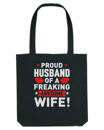 pentru îndrăgostiți - Proud husband of a freaking awesome wife Black