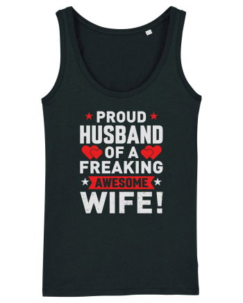 pentru îndrăgostiți - Proud husband of a freaking awesome wife Black
