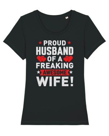 pentru îndrăgostiți - Proud husband of a freaking awesome wife Black