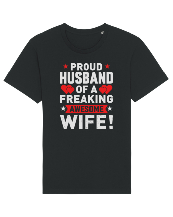 pentru îndrăgostiți - Proud husband of a freaking awesome wife Black