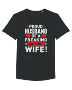 pentru îndrăgostiți - Proud husband of a freaking awesome wife Tricou mânecă scurtă guler larg Bărbat Skater