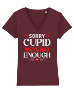 pentru îndrăgostiți - Sorry cupid we ve had enough Tricou mânecă scurtă guler V Damă Evoker