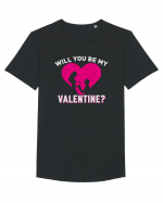 pentru îndrăgostiți - Will you be my valentine Tricou mânecă scurtă guler larg Bărbat Skater