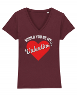 pentru îndrăgostiți - Would you be my valentine Tricou mânecă scurtă guler V Damă Evoker