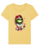 în stil chic Grinch - Fashionistă îndrăgostită și rebelă v11 Tricou mânecă scurtă guler larg fitted Damă Expresser