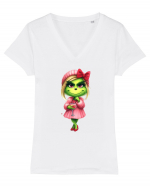 în stil chic Grinch - Fashionistă îndrăgostită și rebelă v9 Tricou mânecă scurtă guler V Damă Evoker