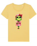 în stil chic Grinch - Fashionistă îndrăgostită și rebelă v9 Tricou mânecă scurtă guler larg fitted Damă Expresser